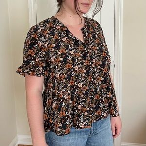 Madewell floral silk shirt